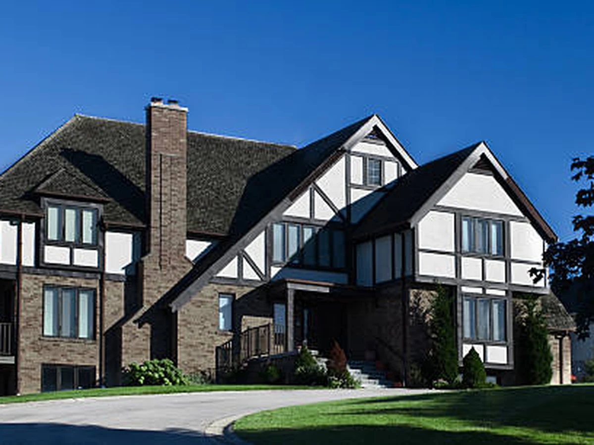 Exterior painting on a large mock Tudor property in Wokingham by Wokingham Painters